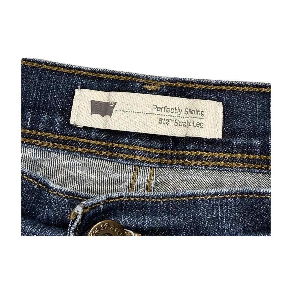 Levis 512 Perfectly Shaping Straight Leg Jeans Womens 32x30 Dark Wash Denim - Picture 3 of 8